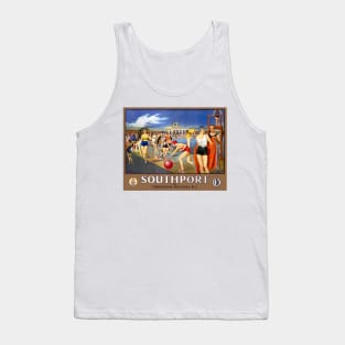 Vintage Travel Poster England Southport Tank Top